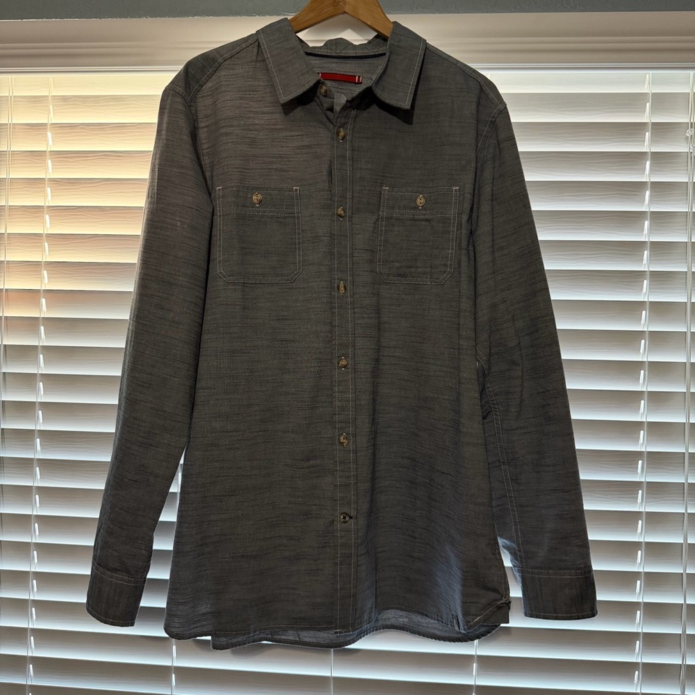 The North Face Mens XL Charcoal Gray Button Down Shirt Business Casual Office